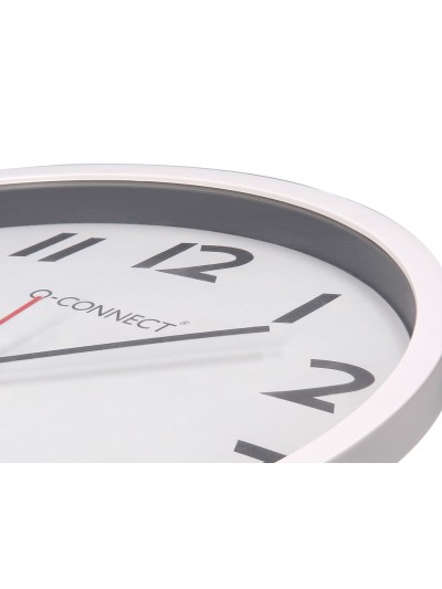 Reloj q-connect de pared plastico oficina redondo 34 cm marco blanco