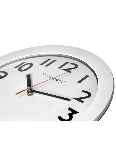 Reloj q-connect de pared plastico oficina redondo 30 cm marco blanco