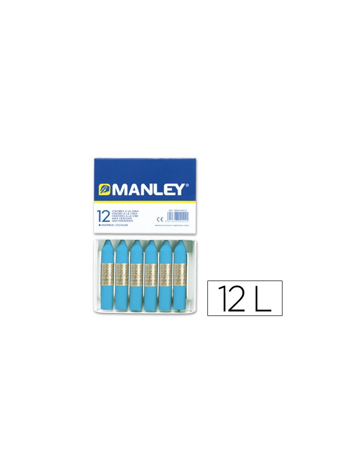 Lapices cera manley unicolor azul celeste n.17 caja de 12 unidades Lapices cera manley unicolor azul celeste n.17 caja de 12 unidades