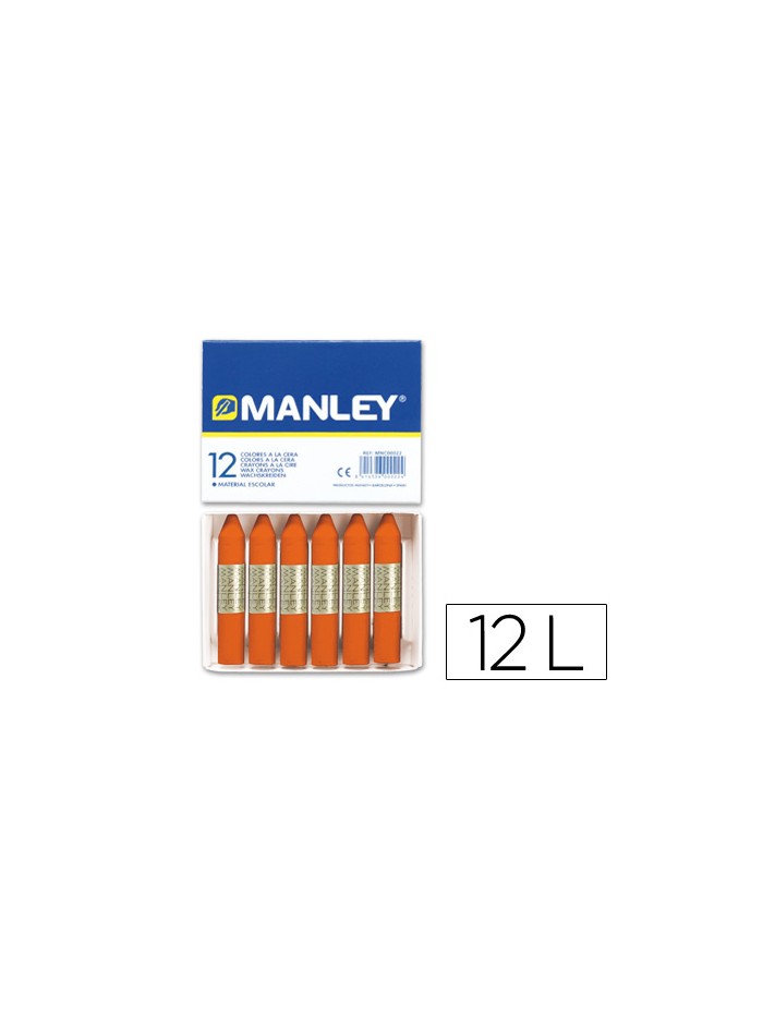Lapices cera manley unicolor naranja n.6 caja de 12 unidades Lapices cera manley unicolor naranja n.6 caja de 12 unidades