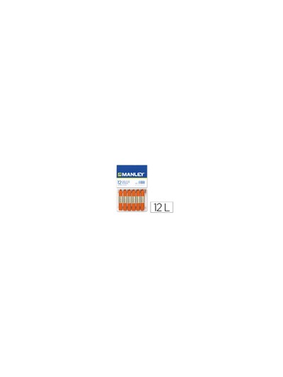 Lapices cera manley unicolor naranja n.6 caja de 12 unidades