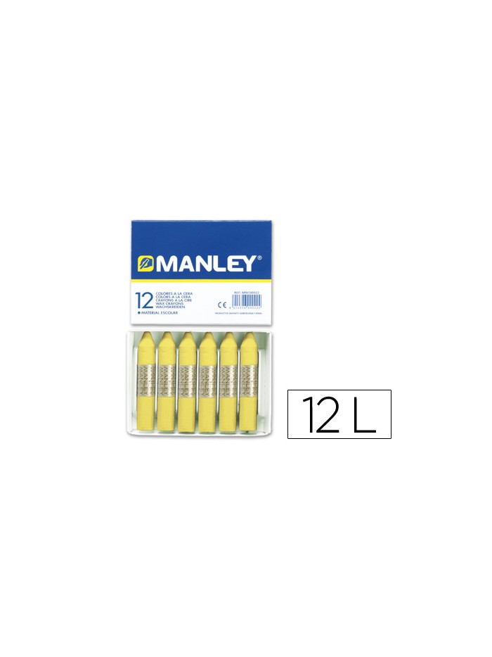 Lapices cera manley unicolor amarillo claro n.4 caja de 12 unidades Lapices cera manley unicolor amarillo claro n.4 caja de 12 unidades