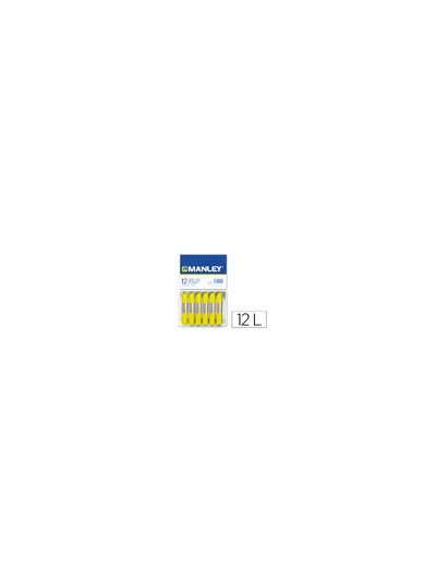 Lapices cera manley unicolor amarillo limon n.2 caja de 12 unidades