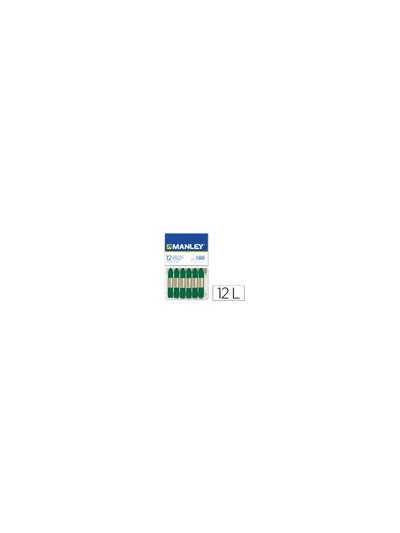 Lapices cera manley unicolor verde esmeralda n.24 caja de 12 unidades