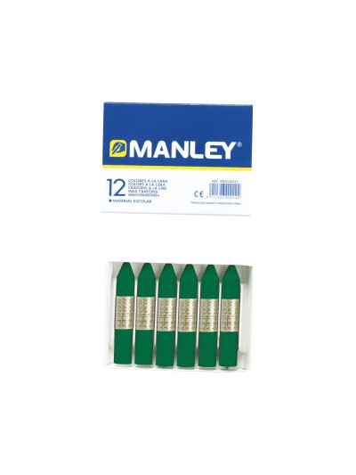 Lapices cera manley unicolor verde esmeralda n.24 caja de 12 unidades