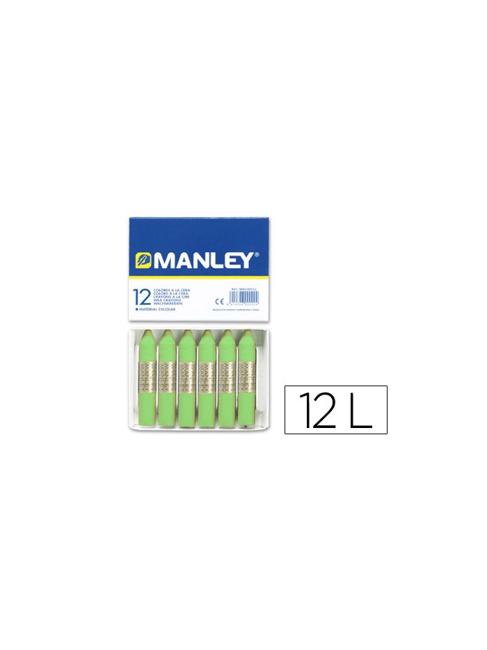 Lapices cera manley unicolor verde amarillento n.22 caja de 12 unidades Lapices cera manley unicolor verde amarillento n.22 caja de 12 unidades