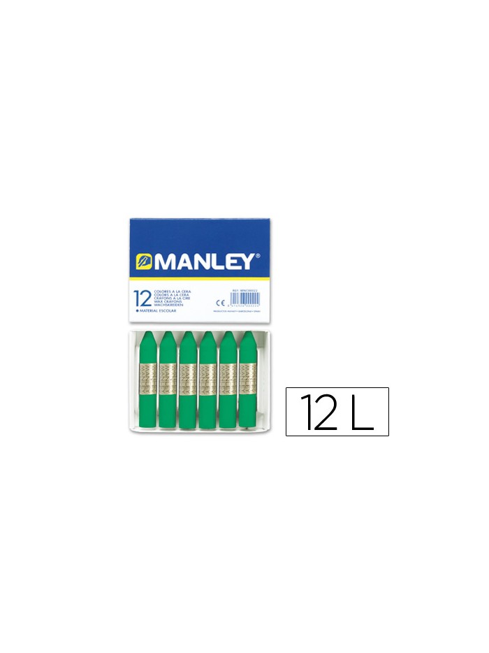 Lapices cera manley unicolor verde natural n.21 caja de 12 unidades Lapices cera manley unicolor verde natural n.21 caja de 12 unidades