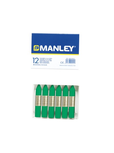 Lapices cera manley unicolor verde natural n.21 caja de 12 unidades