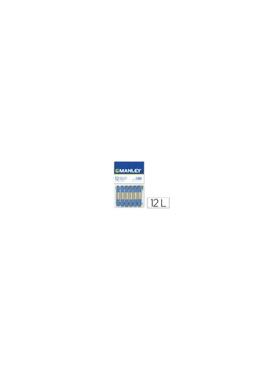 Lapices cera manley unicolor azul ultramar n.18 caja de 12 unidades