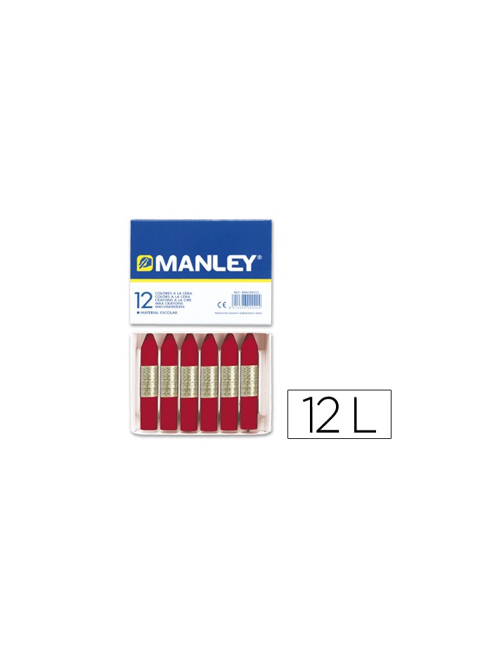 Lapices cera manley unicolor carmin n.10 caja de 12 unidades Lapices cera manley unicolor carmin n.10 caja de 12 unidades
