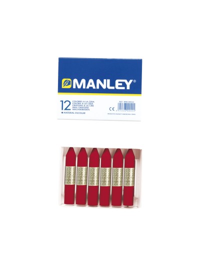 Lapices cera manley unicolor carmin n.10 caja de 12 unidades