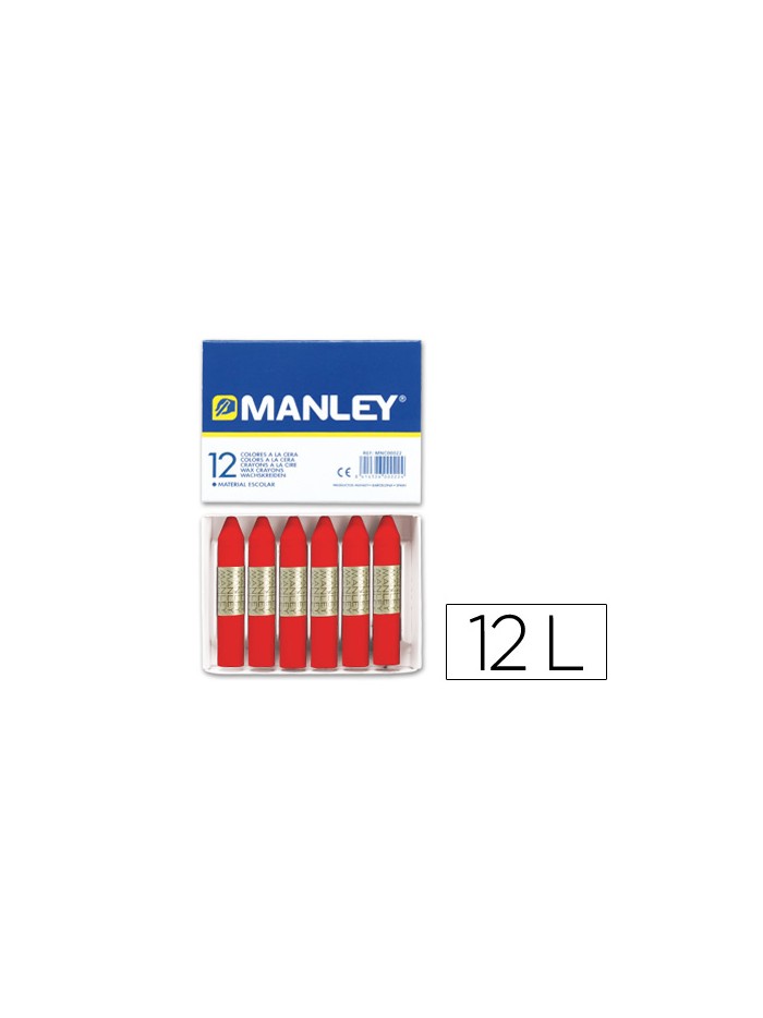 Lapices cera manley unicolor rojo escarlata n.9 caja de 12 unidades Lapices cera manley unicolor rojo escarlata n.9 caja de 12 unidades