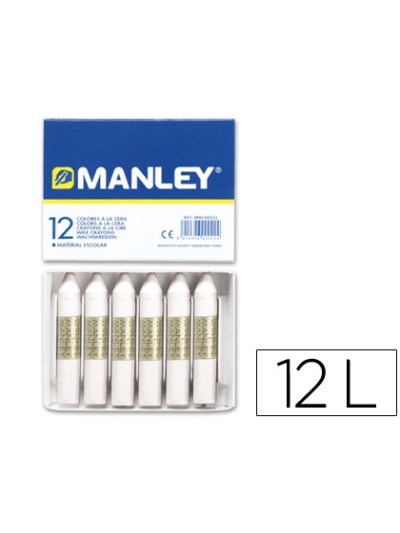 Lapices cera manley unicolor blanco n.1 caja de 12 unidades