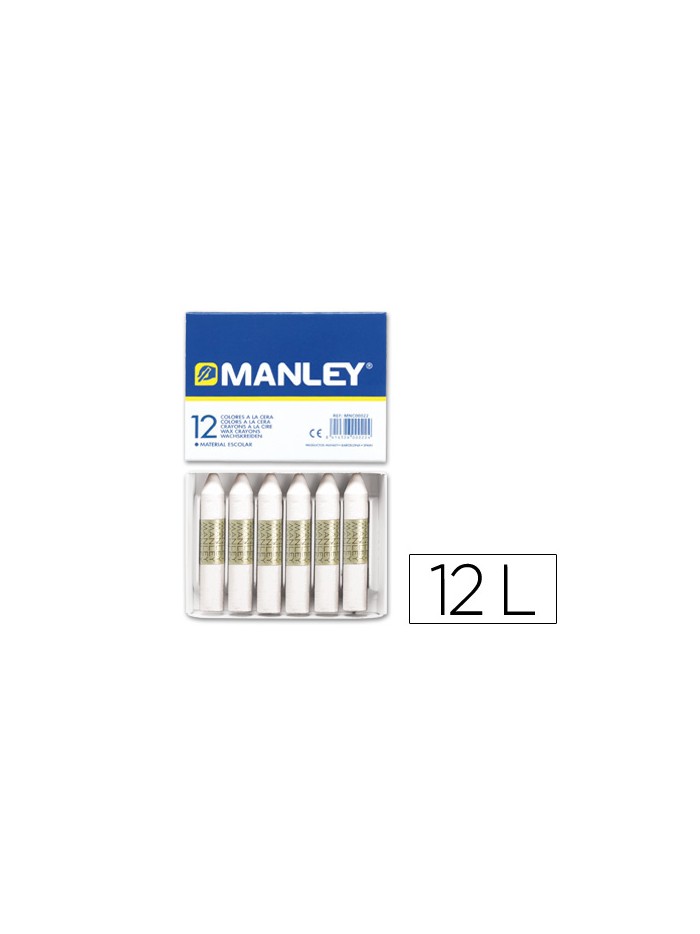 Lapices cera manley unicolor blanco n.1 caja de 12 unidades Lapices cera manley unicolor blanco n.1 caja de 12 unidades