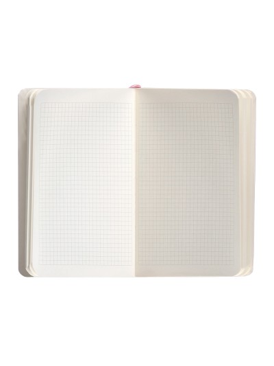 Cuaderno con gomilla antartik notes tapa blanda a6 cuadricula rosa pastel 100 hojas 80 gr fsc