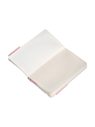 Cuaderno con gomilla antartik notes tapa blanda a6 cuadricula rosa pastel 100 hojas 80 gr fsc
