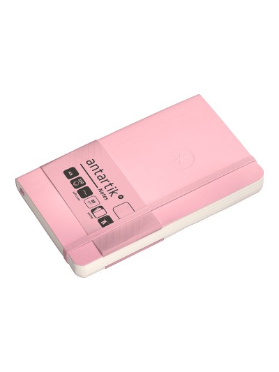 Cuaderno con gomilla antartik notes tapa blanda a6 hojas lisas rosa pastel 100 hojas 80 gr fsc