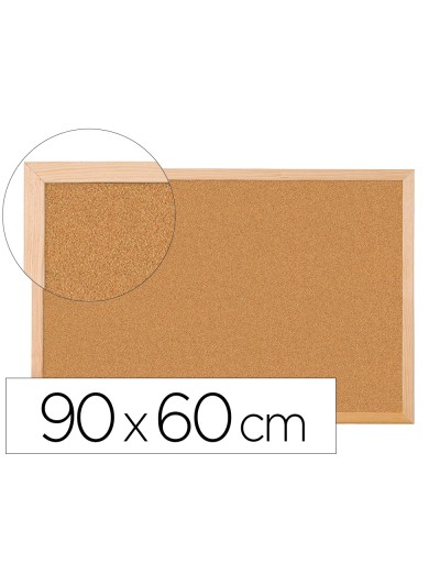Pizarra corcho q-connect 90x60 cm marco de madera