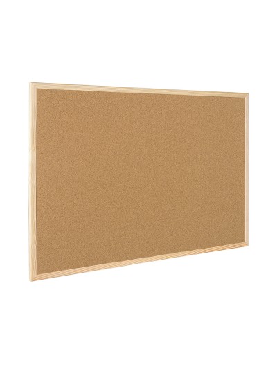 Pizarra corcho q-connect 90x60 cm marco de madera