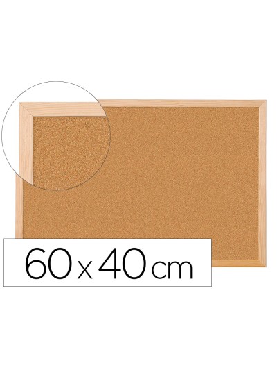 Pizarra corcho q-connect 60x40 cm marco de madera