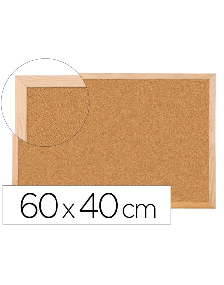 Pizarra corcho q-connect 60x40 cm marco de madera