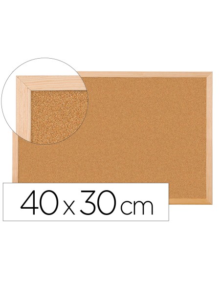 Pizarra corcho q-connect 40x30 cm marco de madera