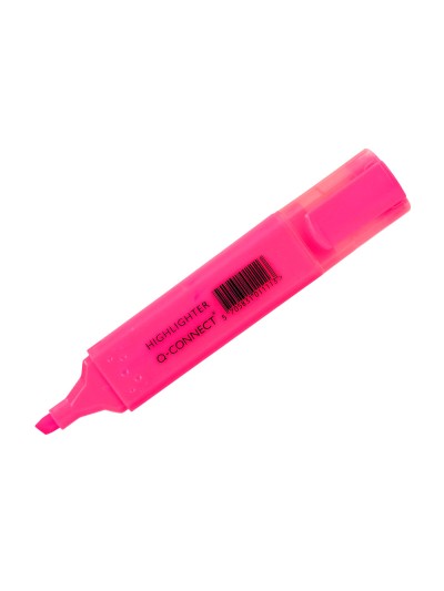 Rotulador q-connect fluorescente rosa punta biselada