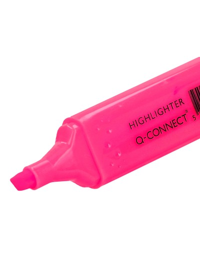 Rotulador q-connect fluorescente rosa punta biselada