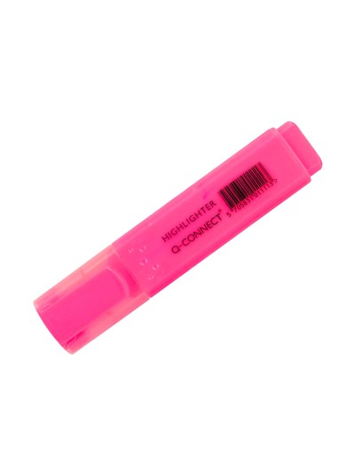 Rotulador q-connect fluorescente rosa punta biselada