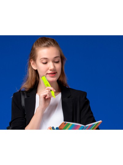 Rotulador q-connect fluorescente amarillo punta biselada