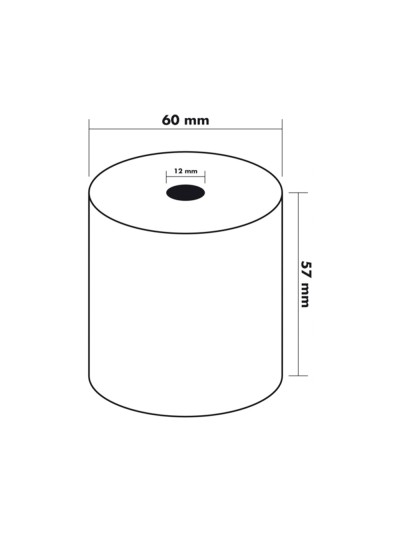 Rollo sumadora termico q-connect 57 mm ancho x 60 mm diametro sin bisfenol a