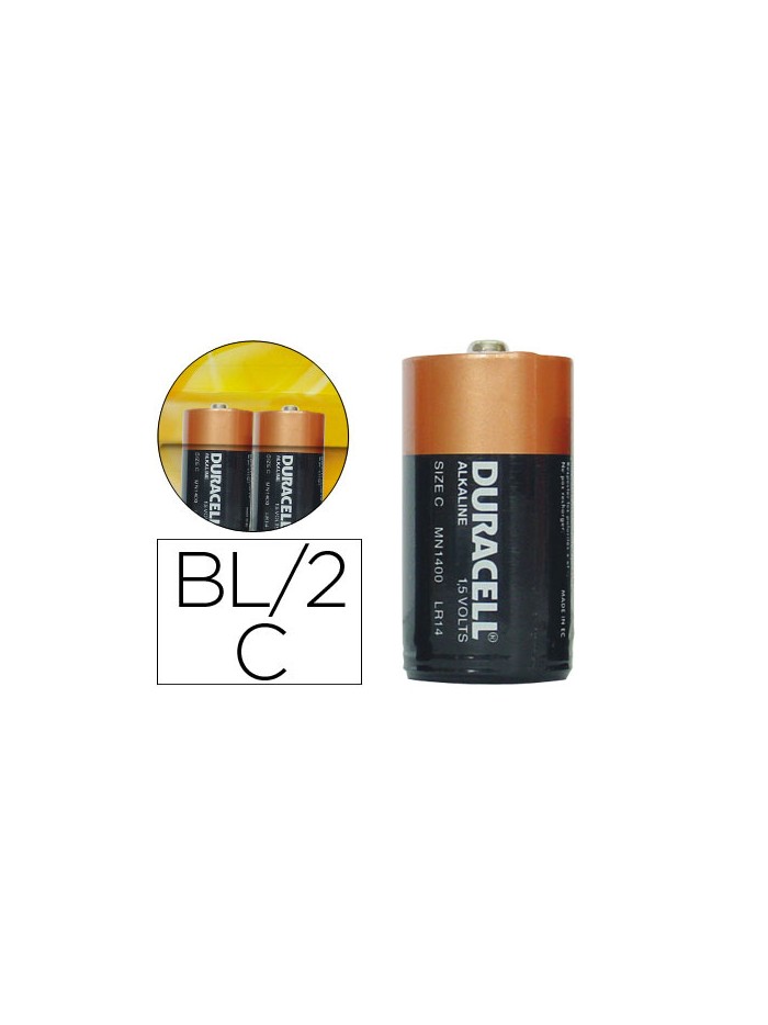 Pila duracell alcalina plus c blister de 2 unidades Pila duracell alcalina plus c blister de 2 unidades