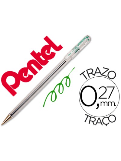 Boligrafo pentel bk-77 d verde