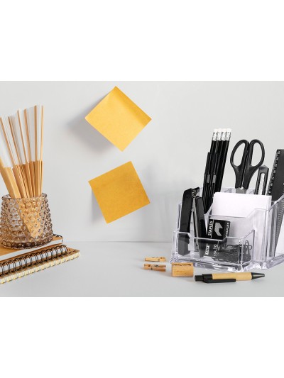 Organizador liderpapel transparente con accesorios