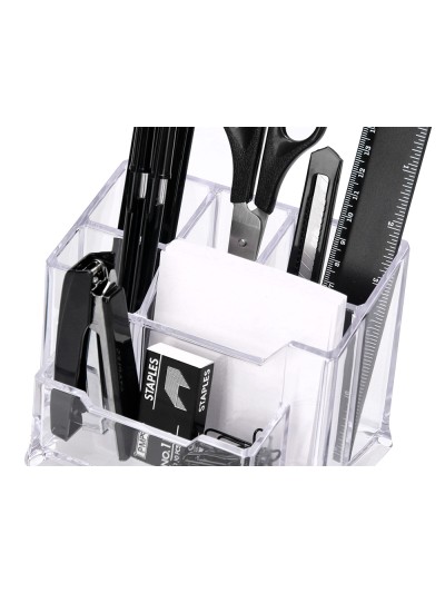 Organizador liderpapel transparente con accesorios