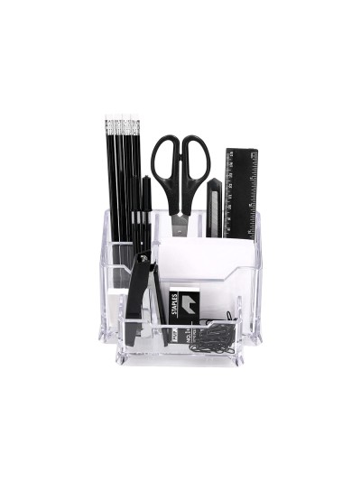 Organizador liderpapel transparente con accesorios
