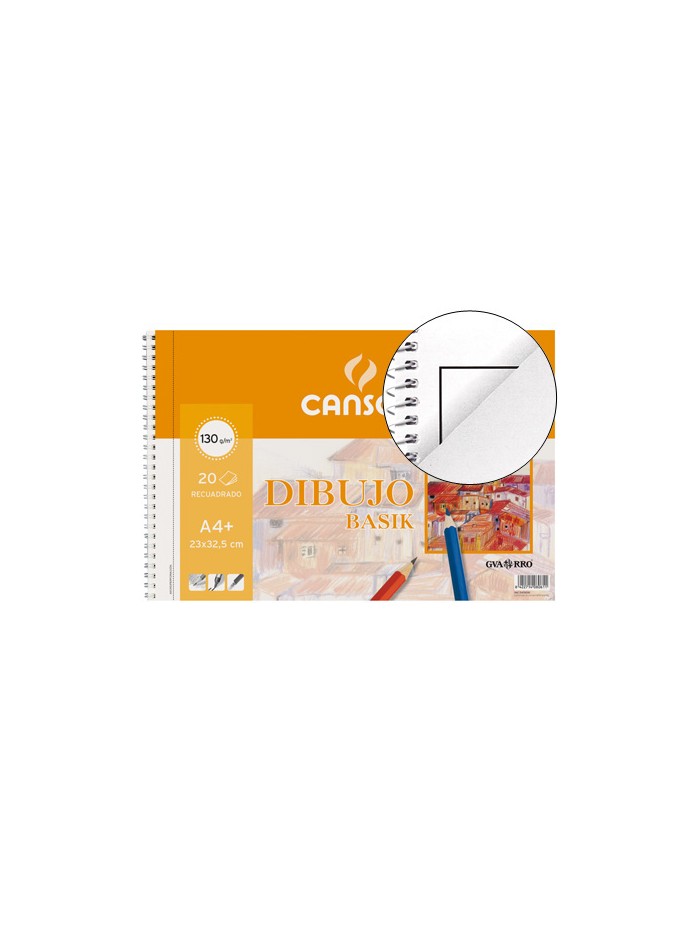 Bloc dibujo basik din a4+ espiral 23 x 32.5 cm 20 hojas microperforado 2 taladros -con recuadro Bloc dibujo basik din a4+ espiral 23 x 32.5 cm 20 hojas microperforado 2 taladros -con recuadro