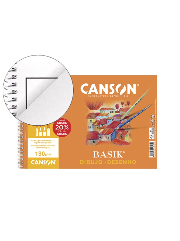 Bloc dibujo basik din a4+ espiral 23 x 32.5 cm 20 hojas microperforado con recuadro Bloc dibujo basik din a4+ espiral 23 x 32.5 cm 20 hojas microperforado con recuadro