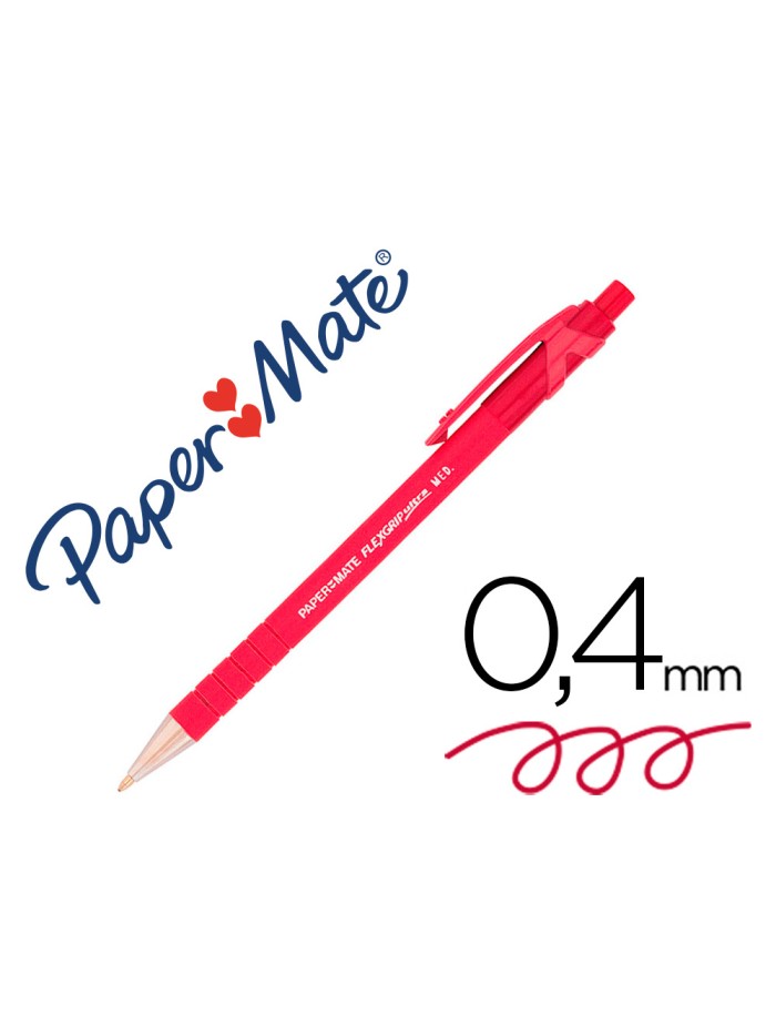 Boligrafo flexgrip retractil rojo Boligrafo flexgrip retractil rojo