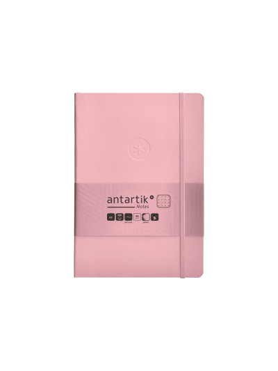 Cuaderno con gomilla antartik notes tapa blanda a5 hojas puntos rosa pastel 80 hojas 80 gr fsc
