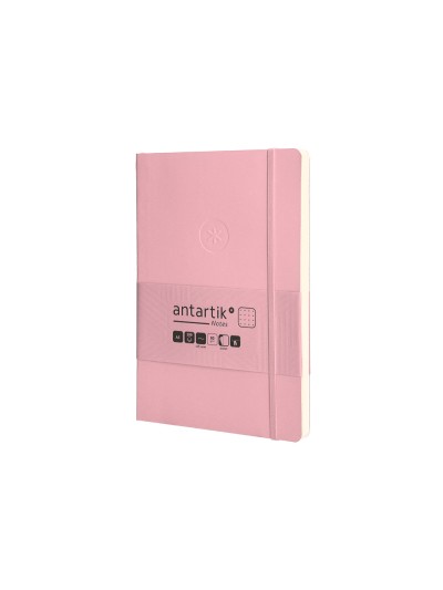 Cuaderno con gomilla antartik notes tapa blanda a5 hojas puntos rosa pastel 80 hojas 80 gr fsc
