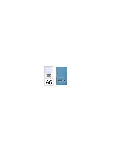 Cuaderno con gomilla antartik notes tapa blanda a6 cuadricula azul claro 100 hojas 80 gr fsc