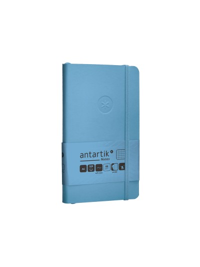 Cuaderno con gomilla antartik notes tapa blanda a6 cuadricula azul claro 100 hojas 80 gr fsc