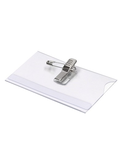 Identificador con pinza e imperdible q-connect kf01567 54x90 mm