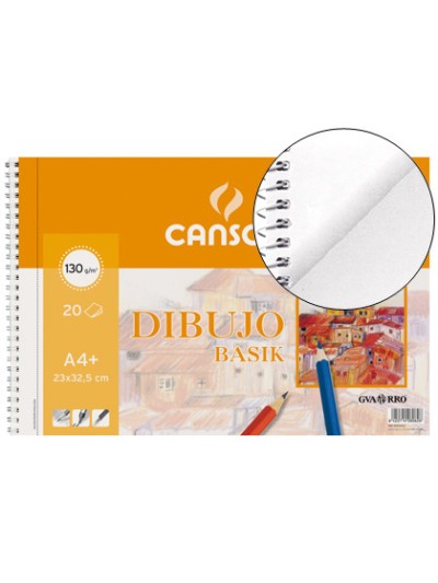 Bloc dibujo basik din a4+ espiral 23 x 32.5 cm 20 hojas microperforado 2 taladros