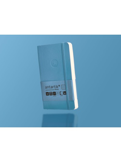 Cuaderno con gomilla antartik notes tapa blanda a6 cuadricula azul claro 100 hojas 80 gr fsc