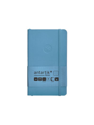 Cuaderno con gomilla antartik notes tapa blanda a6 rayas azul claro 100 hojas 80 gr fsc