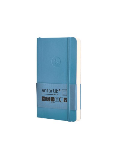 Cuaderno con gomilla antartik notes tapa blanda a6 rayas azul claro 100 hojas 80 gr fsc