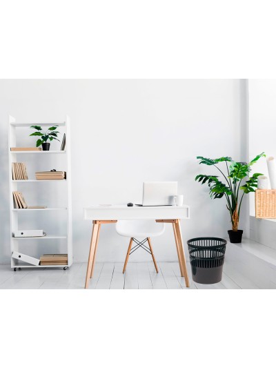 Papelera plastico q-connect 15 litros rejilla color negro 285x290 mm