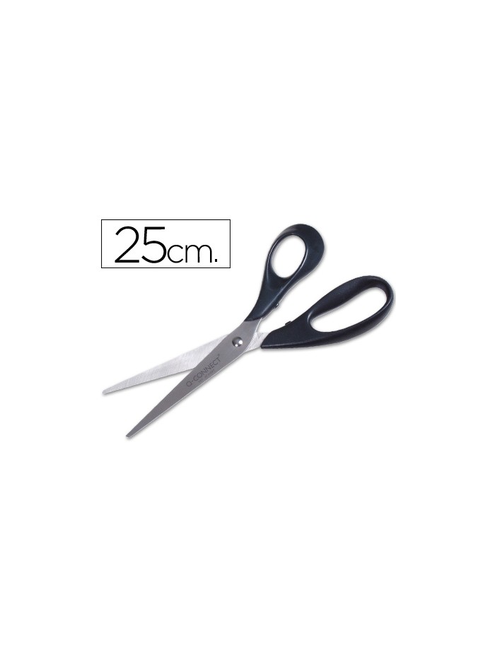 Tijera oficina q-connect inoxidable 10/' 25 cm blister Tijera oficina q-connect inoxidable 10/' 25 cm blister